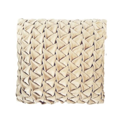 Coussin tressé en velours Beige